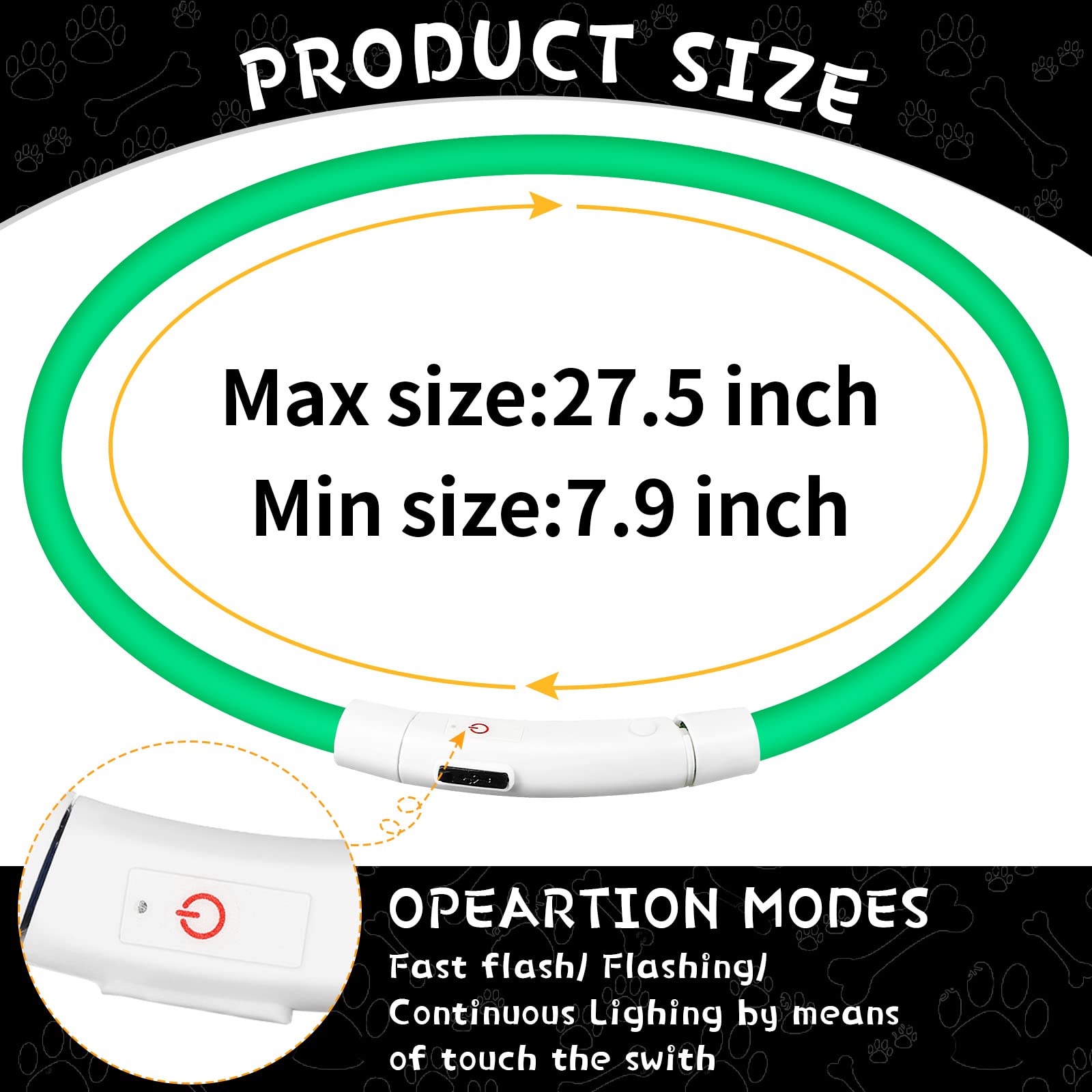 Silicone LED Dog Collar Rechar - Tech Dog Accessories 评论和价格