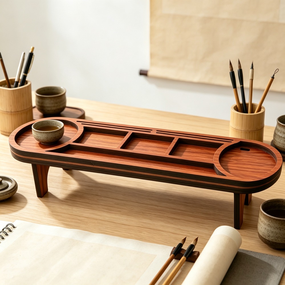 Wooden Desk Organizer with Pho - Tech Office Accessories 评论和价格